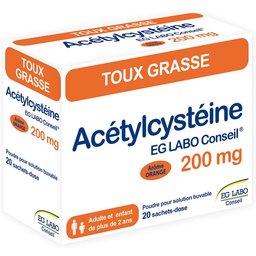 Acetylcysteine EG 200 pour Toux et bronchites - 20 sachets