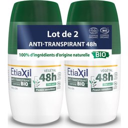 Bio Déodorant Anti-Transpirant Thé Vert 48h Roll-On 2x50ml