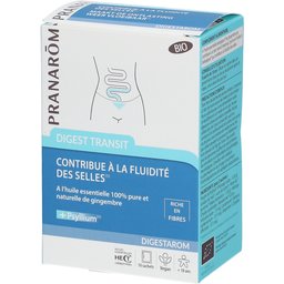 Pranarôm - Digestarom - Digest Transit - Contribue À La Fluidité Des Selles - Huile Essentielle De Gingembre 100% Pure Et Naturelle - Riche En Fibres - Vegan - 10 Sachets