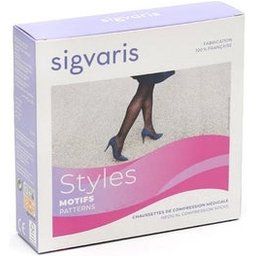 2 Styles Patterns Satén Calcetín Negro TSL 1 Par