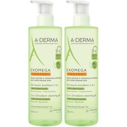 Exomega Control Gel lavant émollient 2 en 1 anti-grattage