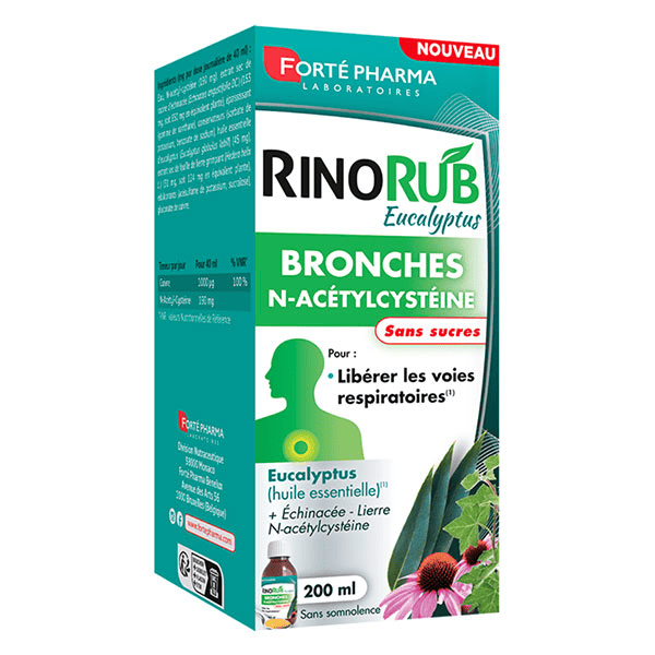 RinoRub NAC Solution Buvable Bronches Eucalyptus 200ml