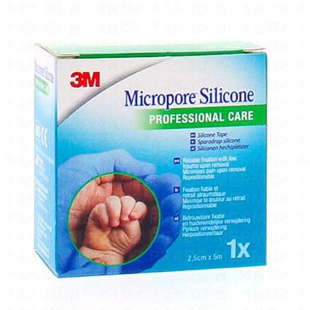 Micropore - Silicone professionnal care - Sparadrap silicone 2,5cmx5m