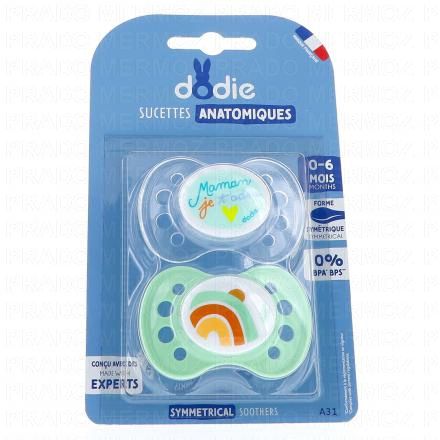 Duo Sucettes 0-6 mois anatomiques silicone