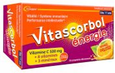 Énergie Goût Orange Pressée 30 Comprimés Effervescents - Boîte 2 tubes de 15 comprimés effervescents