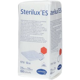 Stérilux® ES Compresses de gaze hydrophiles 12 Plis 7,5 x 7,5cm