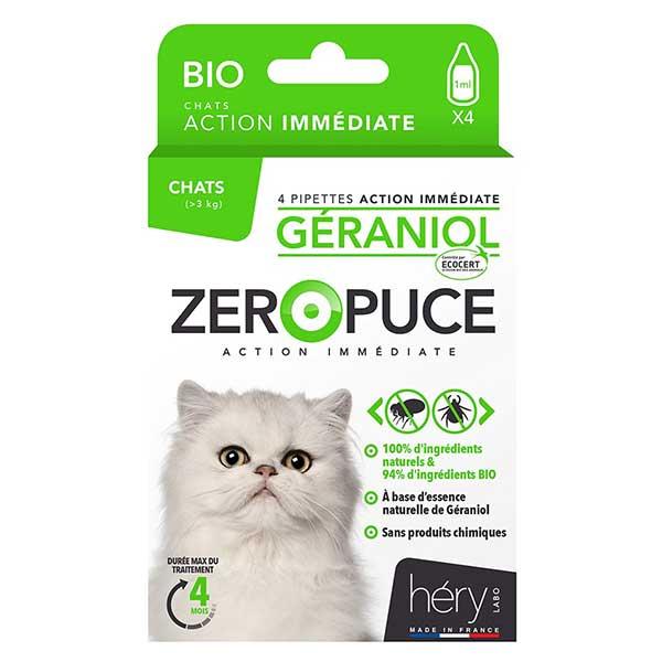 Géraniol Pipettes Chat Zéro Puce 4X1 Bio