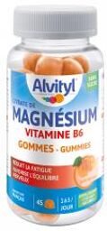 Magnésium Gummies - Vitamine B6 - Dès 12 Ans - Goût Abricot - Pot 45 gommes