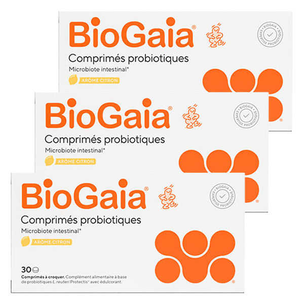Probiotiques Lactobacillus Reuteri Protectis Arôme Citron 30 comprimés - Lot de 3