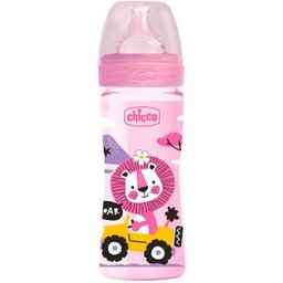 Biberão Well Being Silicone Selva Rosa 250ml 1 Unidade