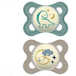 Mam Baby Pacifier Original Nuit Silicone Bleu +0M 2uds