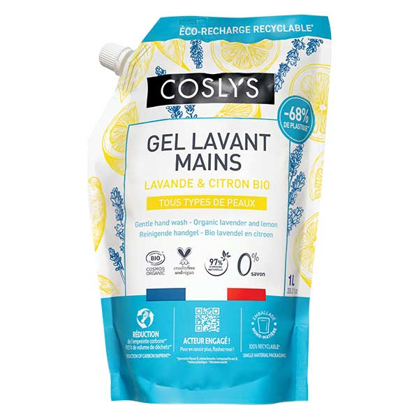 Gel Lavant Mains Lavande Citron Bio Eco-recharge 1L