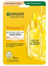 SkinActive Vitamin C Masque Tissu Sérum Booster Éclat 28 ML - Sachet 1 masque en tissu