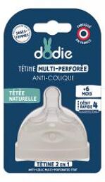 Tétine Multi-Perforée Anti-Colique Débit Rapide 6 Mois et + - Boîte 1 tétine