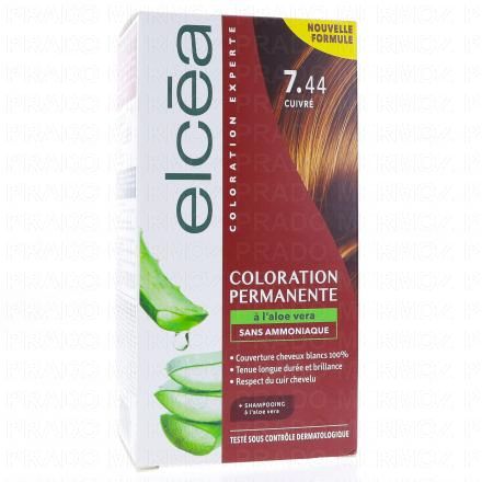 Coloration permanente à l'aloé vera cuivré 7.44