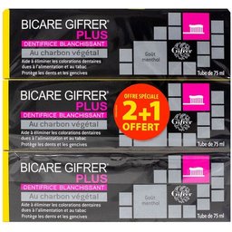Bicare Plus Dentifrice Charbon 2+1 75ml
