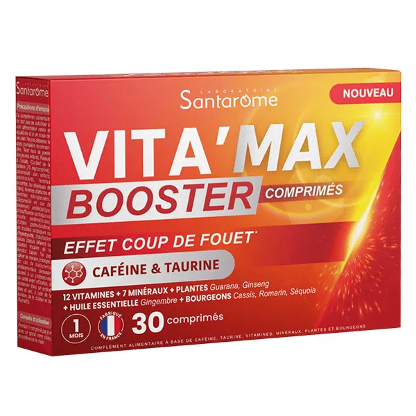 Santarome Vita'Max Booster Anti fatigue Caféine & Taurine 30 comprimés