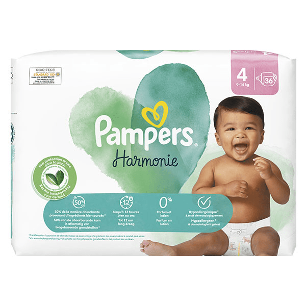 Harmonie Couches Taille 4 36 Couches 9kg - 14kg Protection Douce Pour La Peau