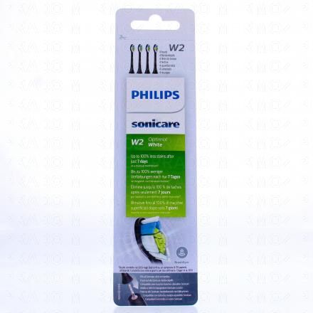 Sonicare W2 optimal white - Tête de brosse de rechange noire x4