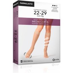Media Corta Puntera Abierta Talla G Camel 1Par