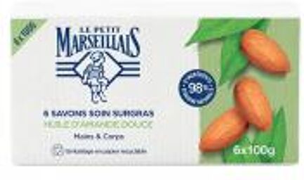 Savons Soin Surgras Huile d'Amande Douce Lot 6 x 100 Grammes - Lot 6 x 100 g