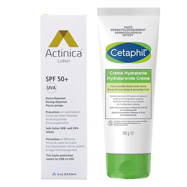 Actinica + Routine protection et hydratation - Lotion Très Haute Protection et Crème Hydratante