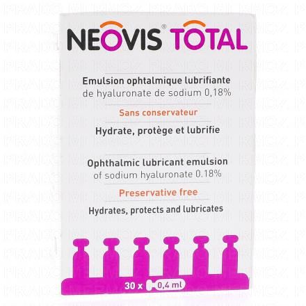 NEOVIS Total multi Emulsion ophtalmique lubrifiante boite 30 unidoses de 0,4ml
