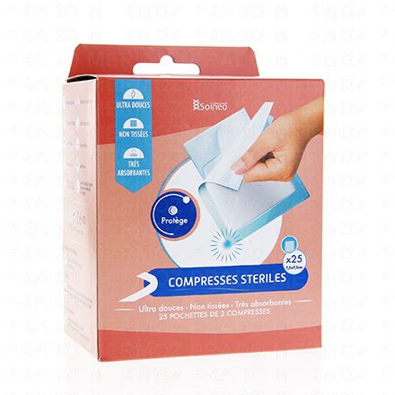 Compresses stérilles gaze 7,5x7,5cm x25
