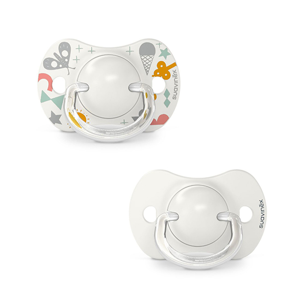 Lot de 2 Sucettes Symétriques Sx Pro 0/6 mois Walk In The Park Gris