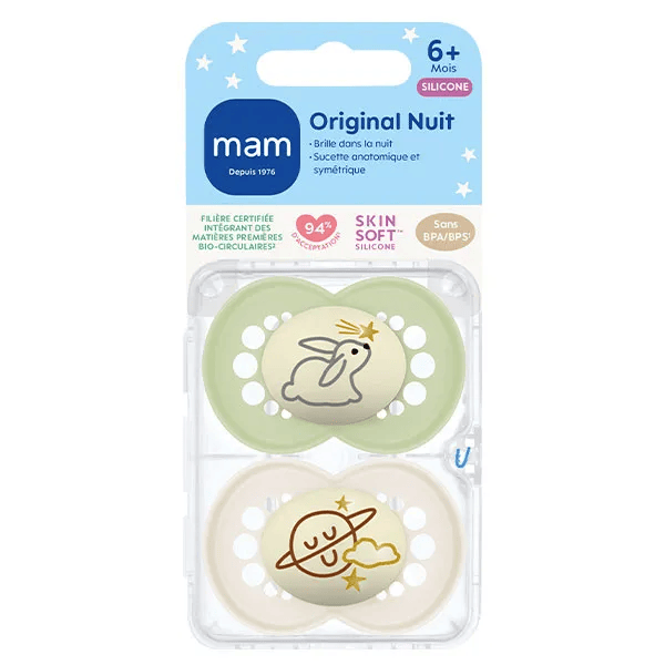 Sucette Original Nuit 6+ mois Silicone X2