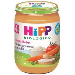 Riz Aux Légumes et Poulet Biologique +4M 190g