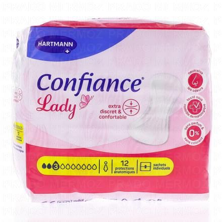 Confiance Lady Protection hygiéniques anatomiques 12 pièces 3 gouttes