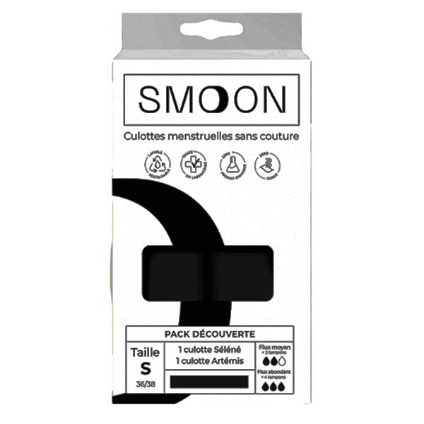 Pack Découverte 2 Culottes Flux Moyen + Flux Abondant Noir TM