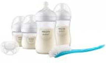 Kit Nouveau-Né - 4 Biberons à Réponse Naturelle + 1 Sucette + 1 Goupillon - Boîte 4 biberons + 1 sucette + 1 goupillon