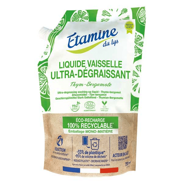 Liquide Vaisselle Ultra Dégraissant Thym Bergamote Doypack 750ml