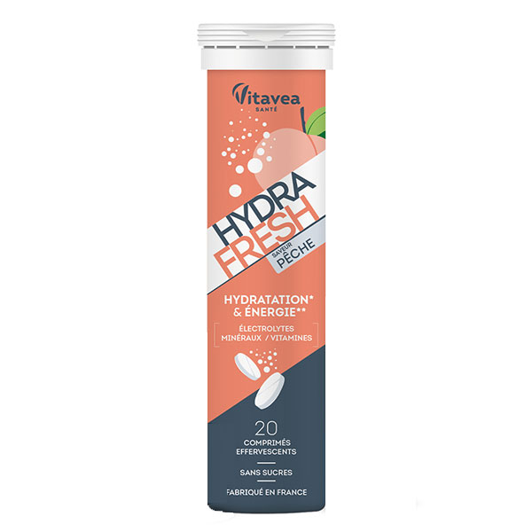 HydraFresh Pêche Hydratation & Energie 20 comprimés effervescents