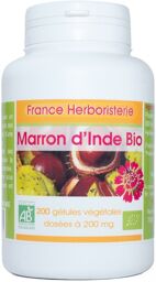 200 gélules MARRON D'INDE BIO AB dosées à 225 mg.