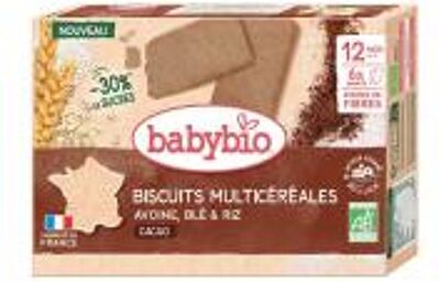 Biscuits Multicéréales Cacao 12 Mois et + Bio 6 x 2 Biscuits - Boîte