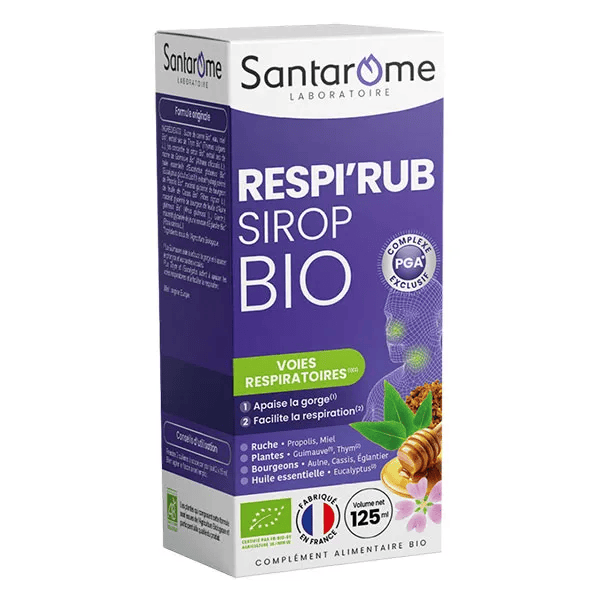 - Respi'Rub Sirop Bio - Voies respiratoires encombrées - 125ml