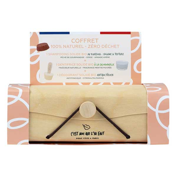 Coffret Solide Zéro Déchet Shampoing Rhassoul - Dentifrice Menthe - Déodorant
