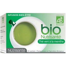Nutrisanté Infusion Bio Thé Vert À La Menthe 20 Sachets
