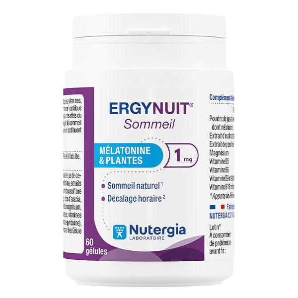 ERGYNUIT Sommeil  mélatonine et plantes 60 gélules 1mg