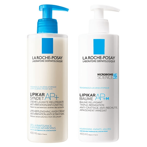 La Roche-Posay Lipikar Routine Peau Sèche Syndet AP+ Crème Lavante 400ml & Baume AP+M Triple Réparation 400ml