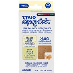 Esponjabon Savon Éponge 2 en 1 Flocons d’Avoine Gommage Doux