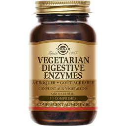Vegetarian Digestive Enzymes - Digestion Transit Detox - 50 comprimés à croquer