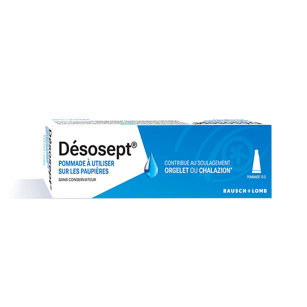 Désosept Pommade Ophtalmique Orgelets, Chalazions et Blépharites 15gr