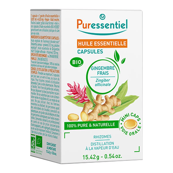 Capsules Huiles Essentielles Capsules de Gingembre Bio 60 capsules