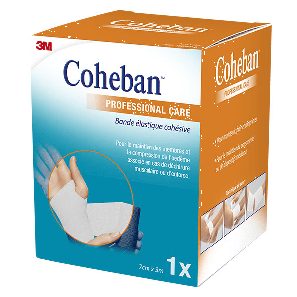 Coheban Bande Élastique Cohésive Blanche 7cm x 3m