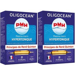 Oligocéan – PMH Plasma Marin Hypertonique – 20 ampoules de 10 ml