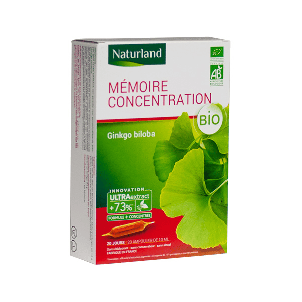 Mémoire Concentration Bio 20 ampoules